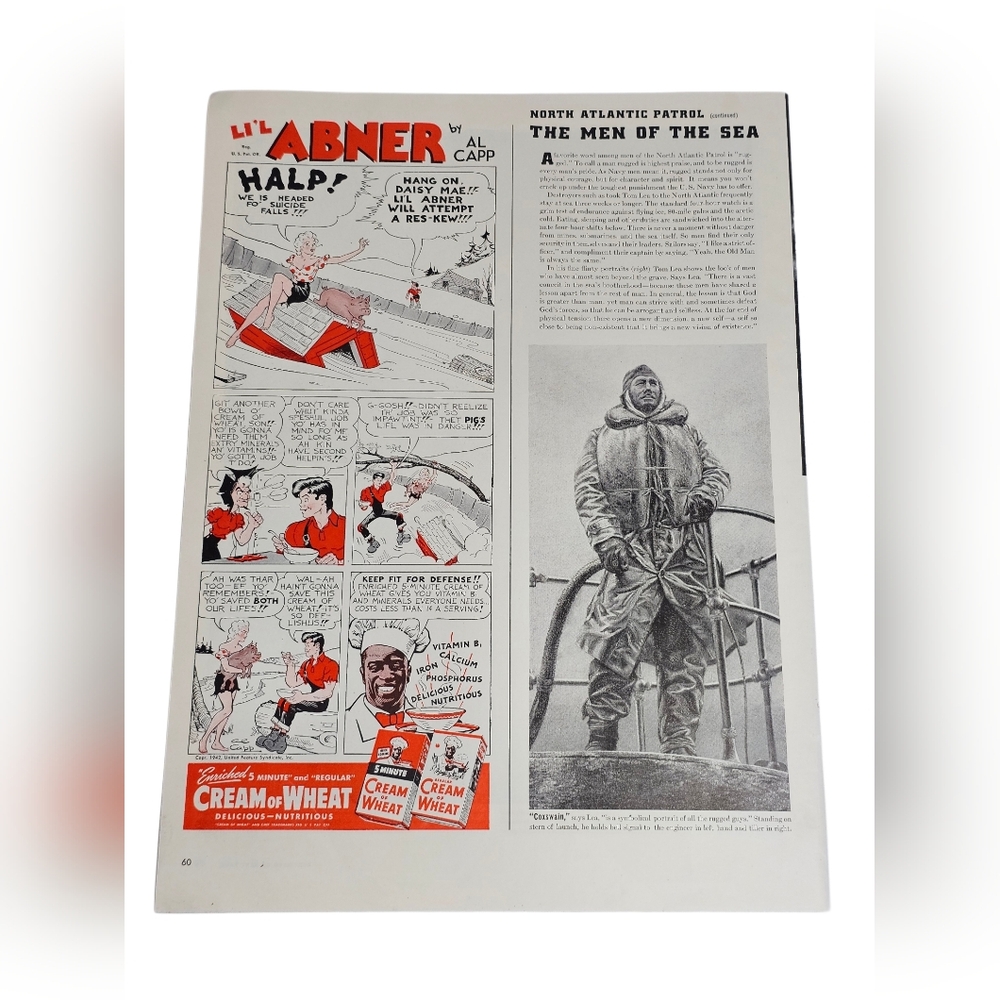 1942 Cream of Wheat Li'l Abner Daisy Mae Al Capp Cartoon Comic Print Ad Magazine